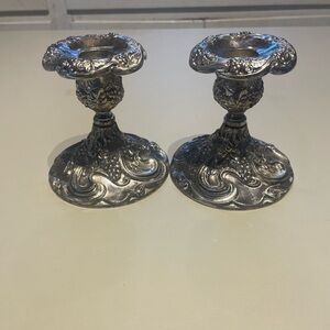 Godinger Ornate Silver Candle Holders Set of 2